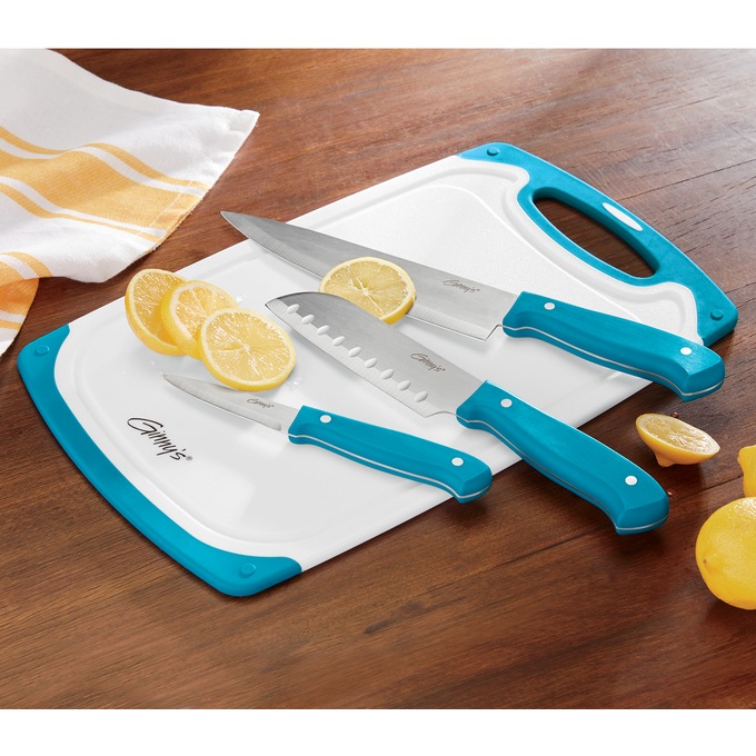 Ginny's® Knife Set with Matching Cutting Board, , large