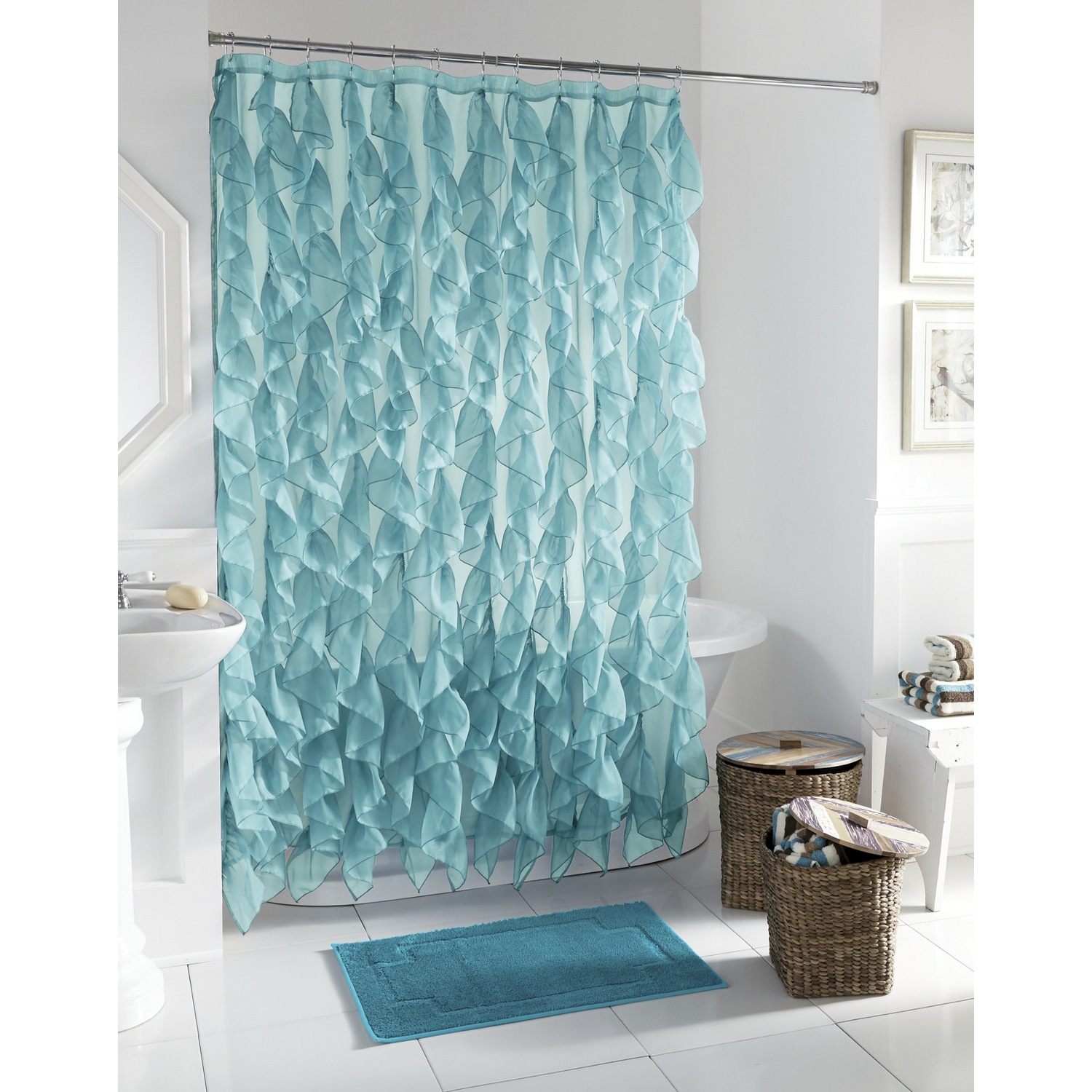 Teal shower curtain store