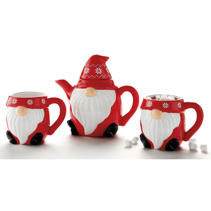 3-Piece Gnome Tea Set, , large