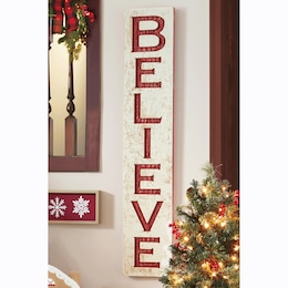 Carved Believe Sign, , large
