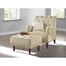 Tufted Accent Chair and Nailhead Ottoman, , large