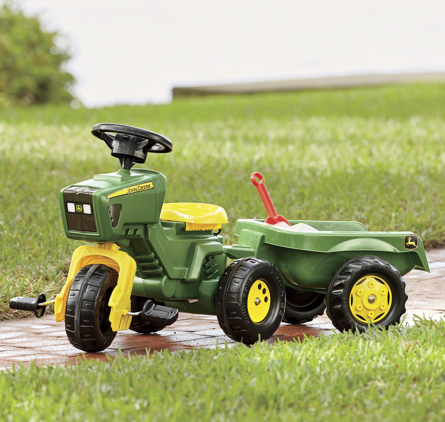 john deere pedal tractor and trailer