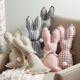 Set of 2 Bunny Silhouette Pillows, , large