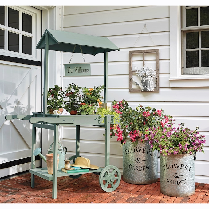 Set of 2 Galvanized Planters, , large