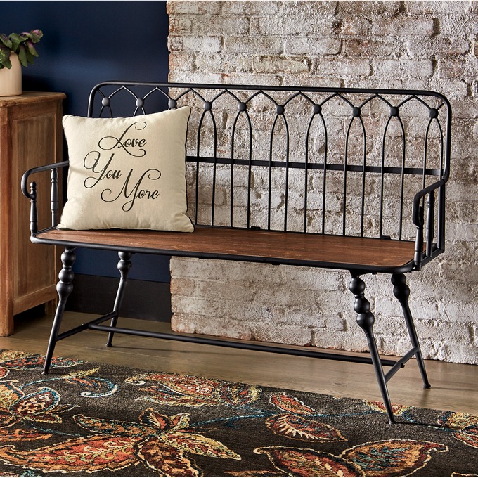 Farmhouse Metal Bench Country Door
