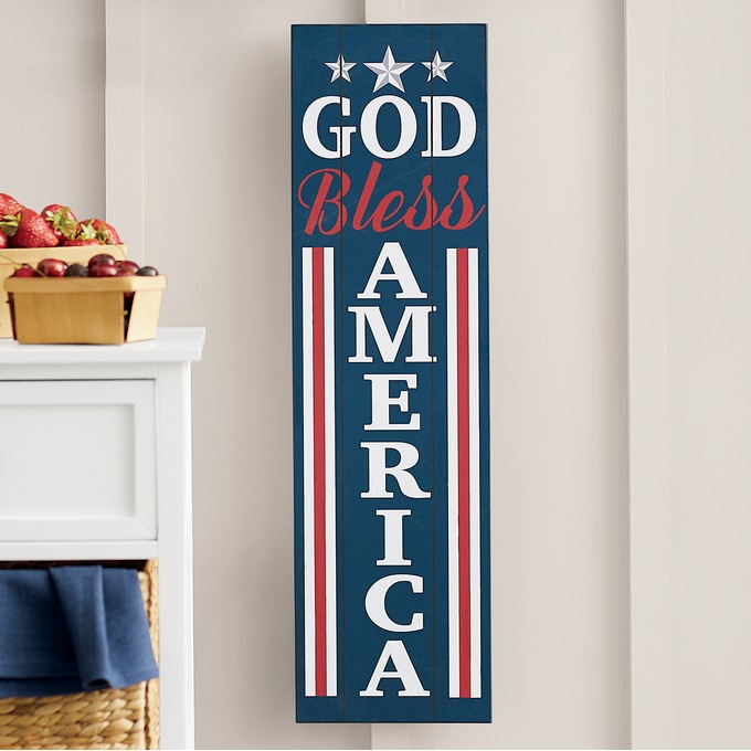 God Bless America Wall Sign, , large