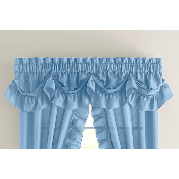Mayfair Romantic Semi-Sheer Queen Anne Valance, Sky Blue, large