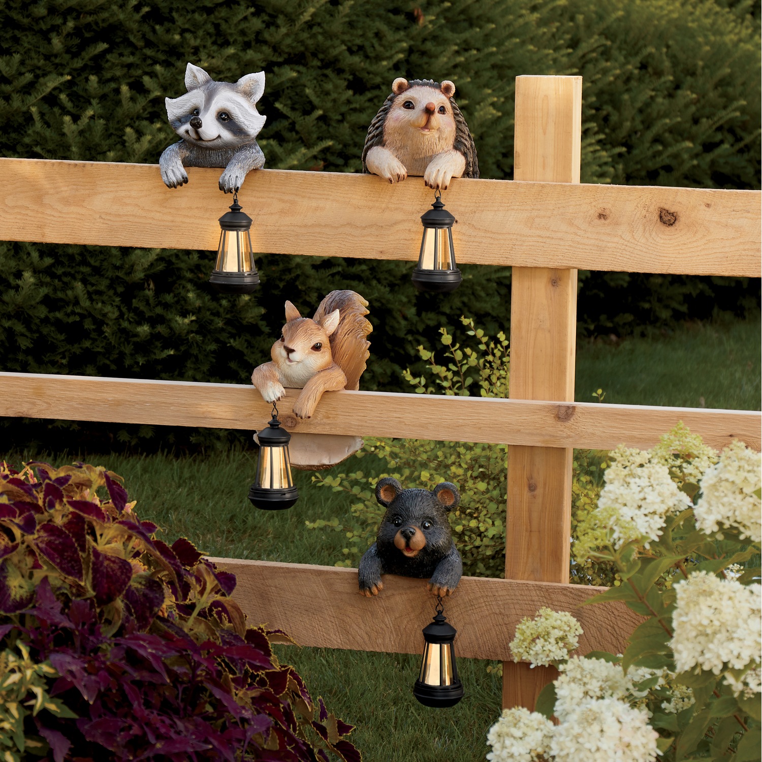 Solar Woodland Critter Fence Sitter Country Door