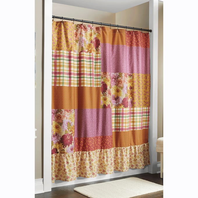 Harvest Ruffled Shower Curtain, , large