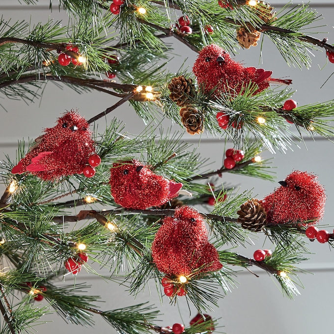 Set of 5 Red Bird Clips, , large