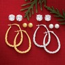 3-Pair Hoop and Stud Earring Set, , large