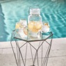 Retro Beverage Dispenser with Set of 4 Glasses, , large