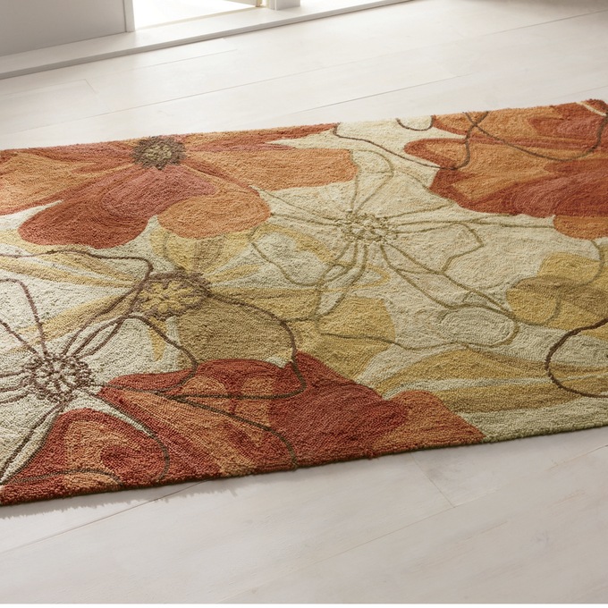 Fiona Hand-Hooked Floral Rug, , large