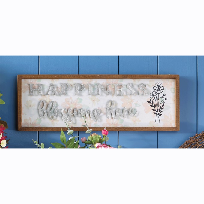 Happiness Blossoms Here Sign, , large