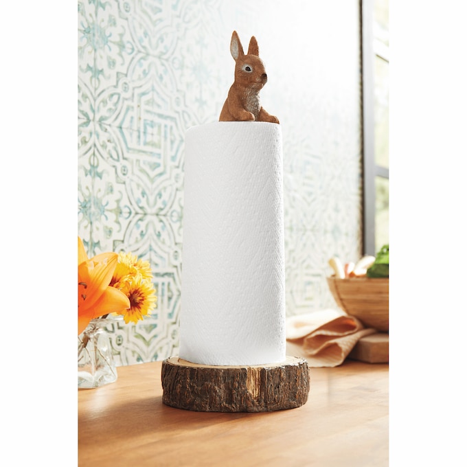 Peeking Bunny Paper Towel Holder, , large