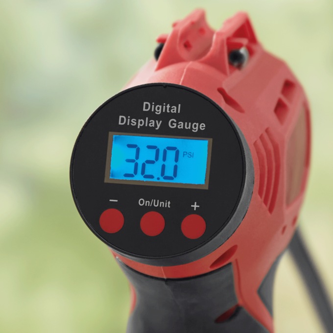 Cordless Tire Inflator with Digital Gauge, 6-foot Hose, Carrying Case, , large