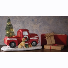 Lit Christmas Truck Figurine, , large