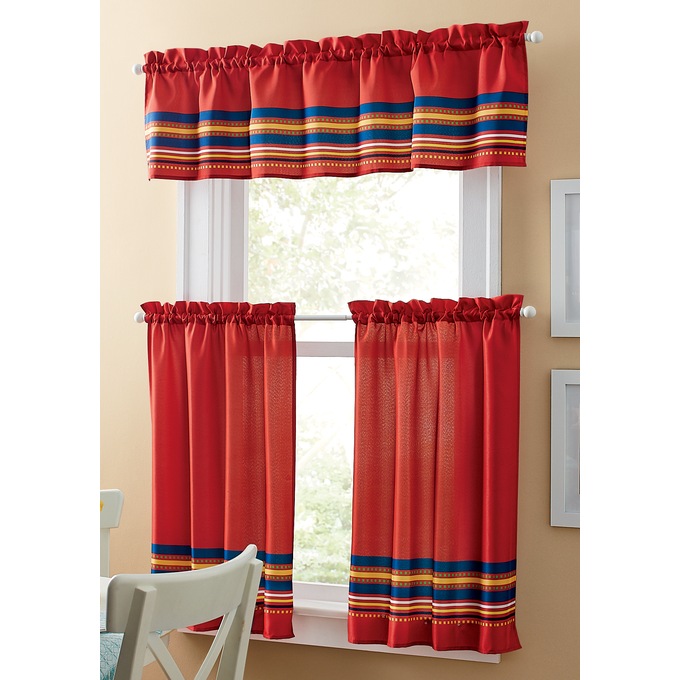 Salsa 3-Piece Kitchen Curtain Set, , large