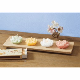 4-Piece Floating Floral Candle Set, , large