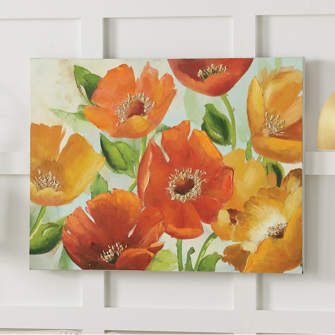 Bright Poppies Floral Canvas Country Door