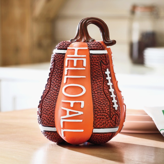 Hello Fall Football Pumpkin, Multi, large