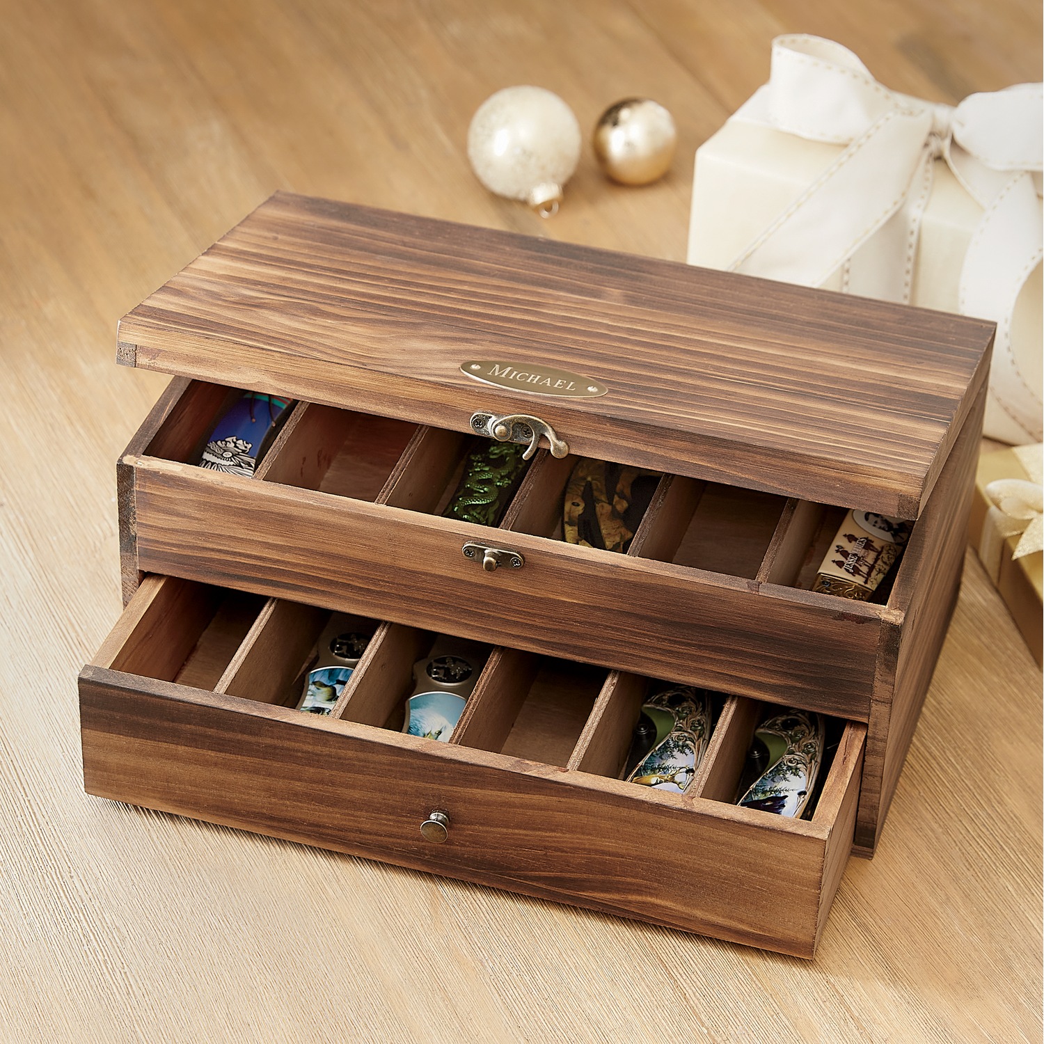 Personalized Pocket Knife Collectors Chest Country Door