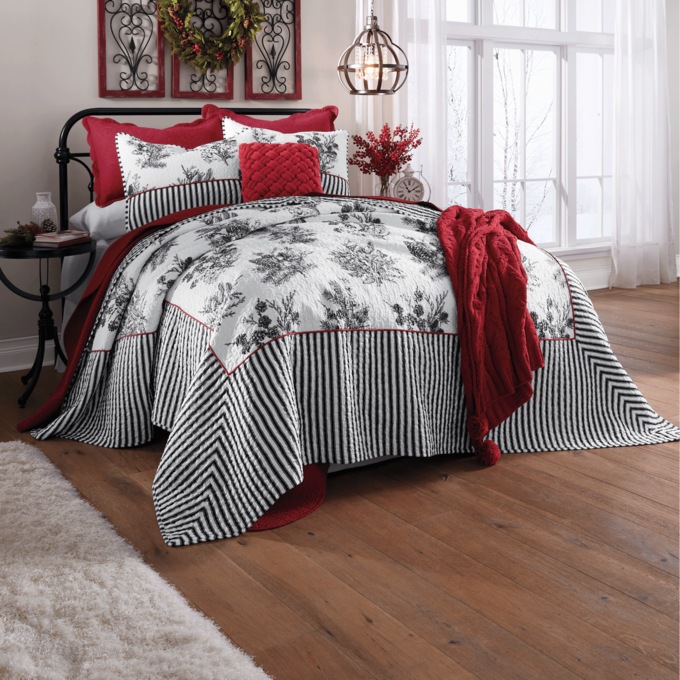 Winter Toile Oversized Quilt, , large