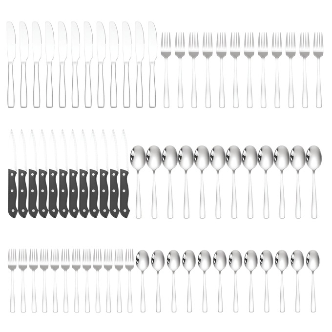 72-Piece Stainless Steel Cutlery Set, , large