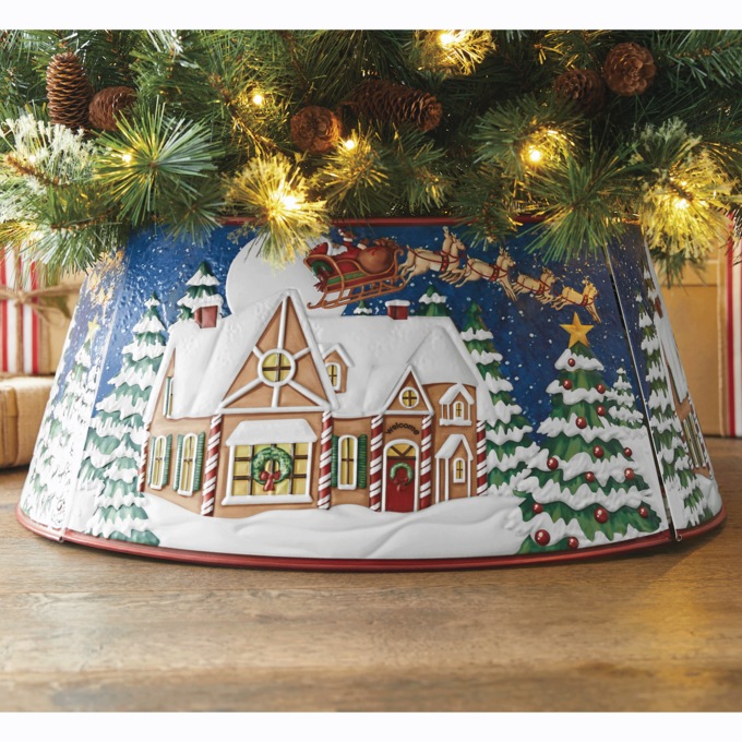 Metal Christmas Village Tree Collar, , large