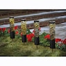Set of 4 Solar Leaf Garden Pillars, , large