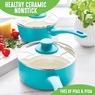 Set of 2 Greenlife Soft-Grip Ceramic Saucepans, , large
