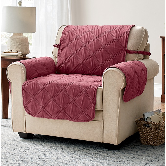 Faux-Suede Waterproof Secure-Fit Furniture Protector, , large