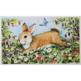 Bunny Bramble Indoor/Outdoor Mat - 18&quot; X 30&quot;, , large