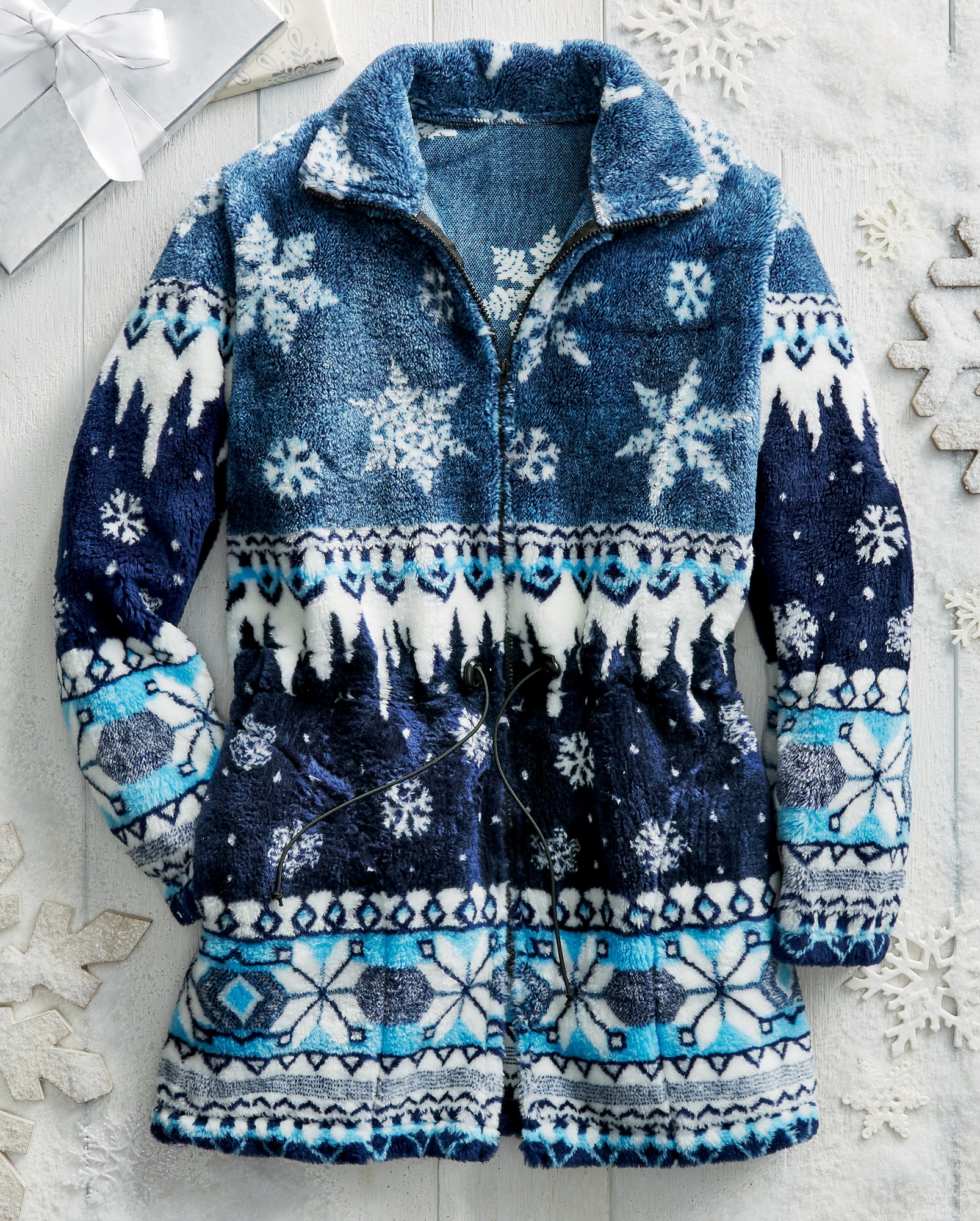 snowflake toggle fleece jacket