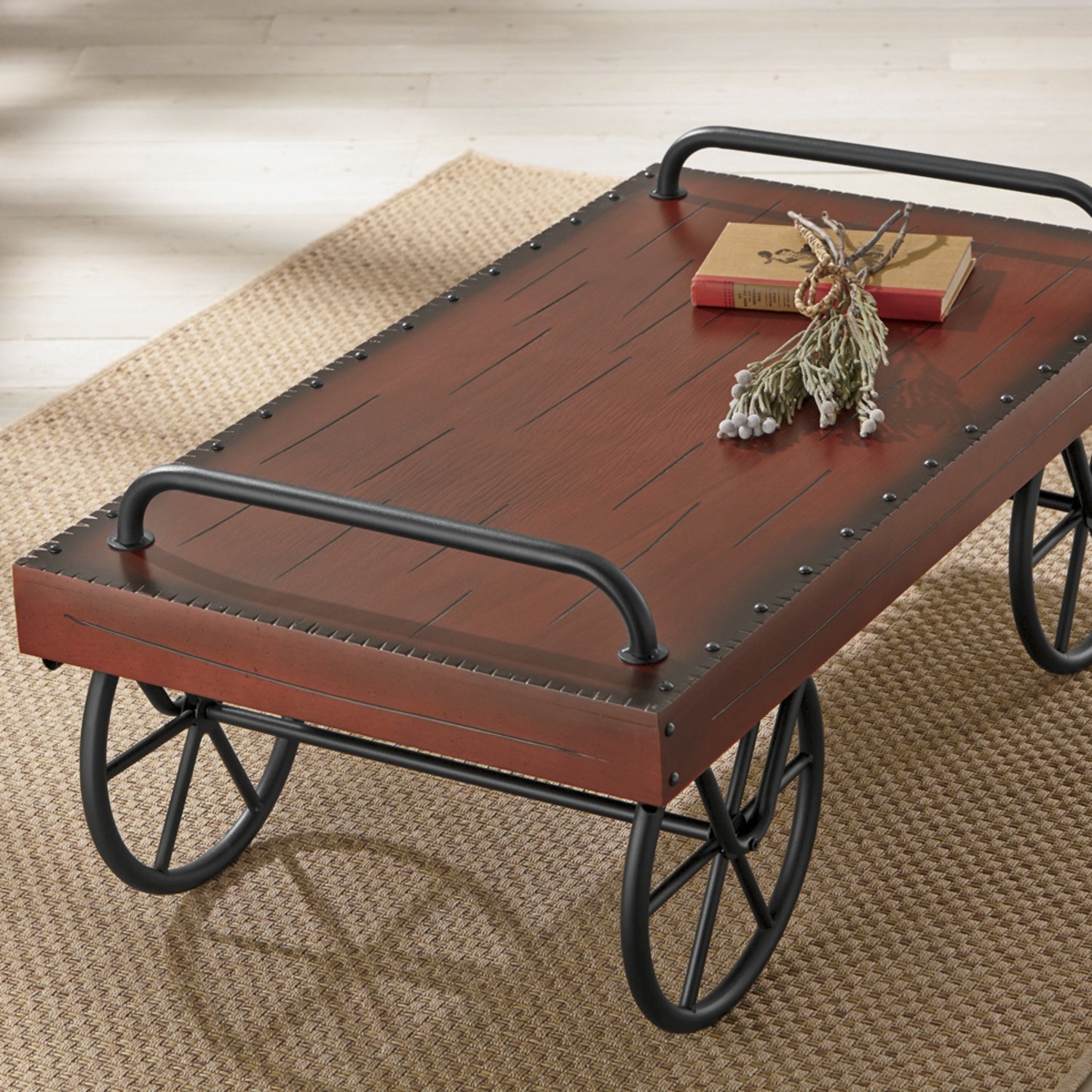Antique Wagon Coffee Table / How To Build A Factory Cart Coffee Table