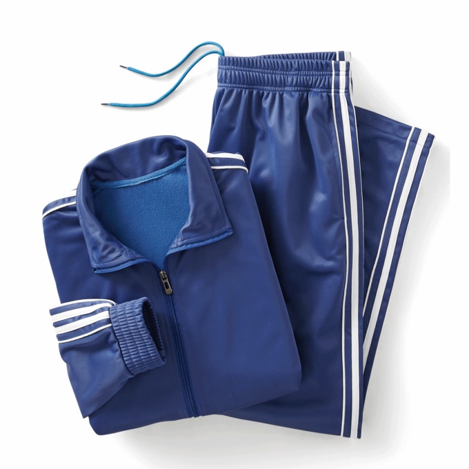 Casual 2-Piece Men's Active Set with Side Stripe Accents, Cobalt, large