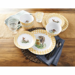 Farm Animals 12-Piece Dinnerware Set, , large