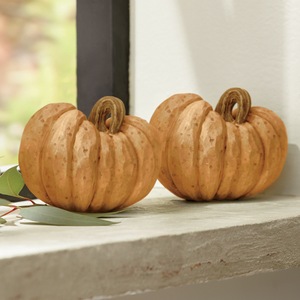 Set of Two Carved Pumpkins, , large