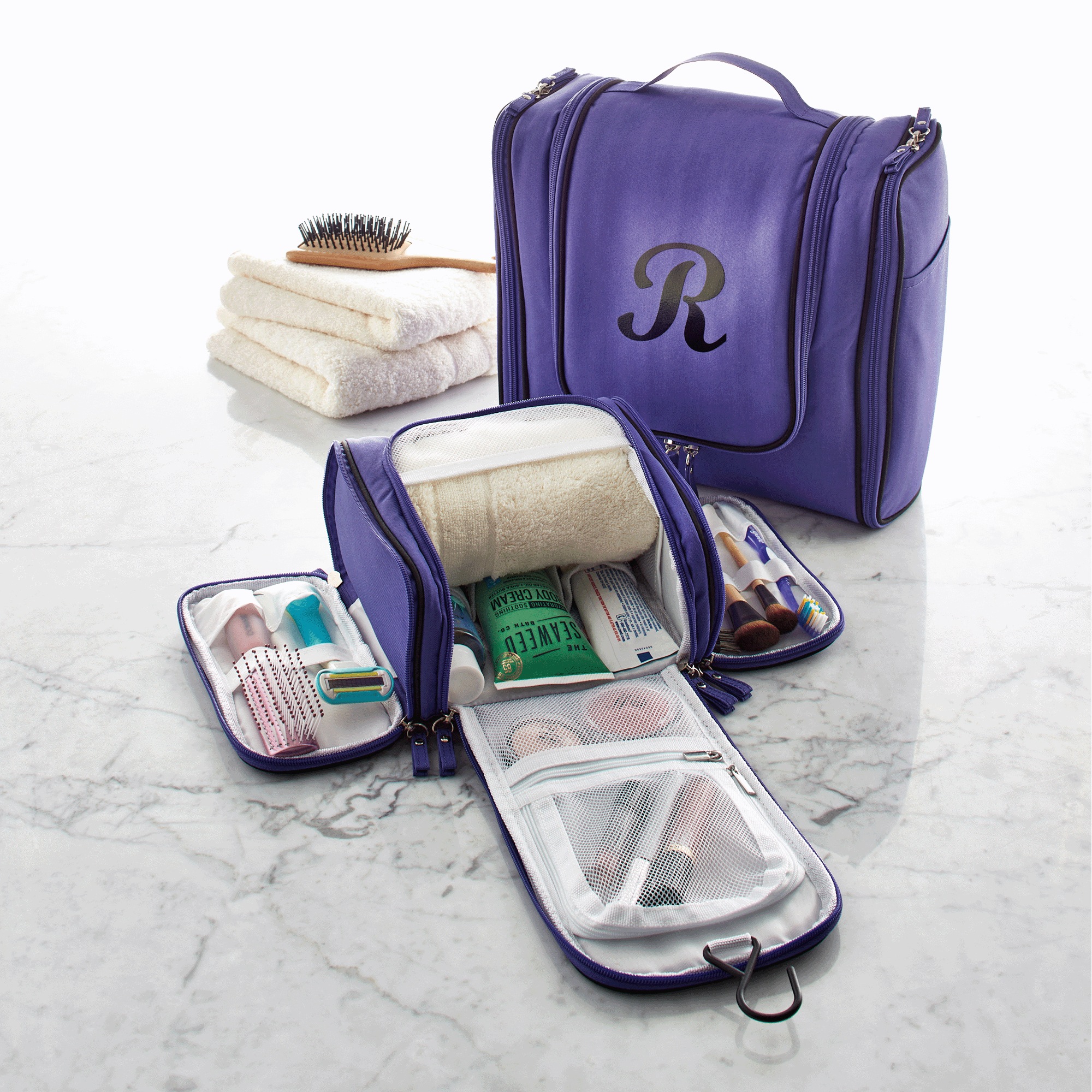 Personalized Toiletry Bag, Purple, large