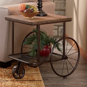 Wagon Wheel End Table, , large