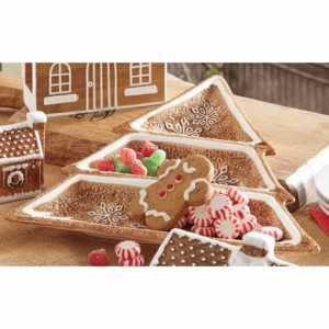 Martha Stewart Gingerbread 3-Section Tidbit Tray, , large