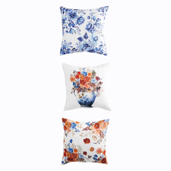 Set of 2 Reversible Chinoiserie Accent Pillows, , large