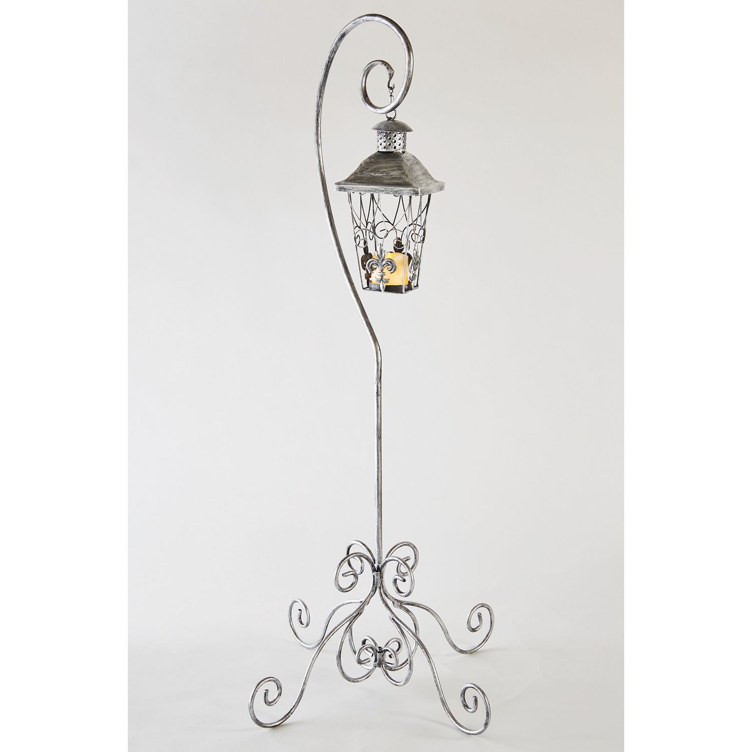Country Door Floor standing Lantern Silver