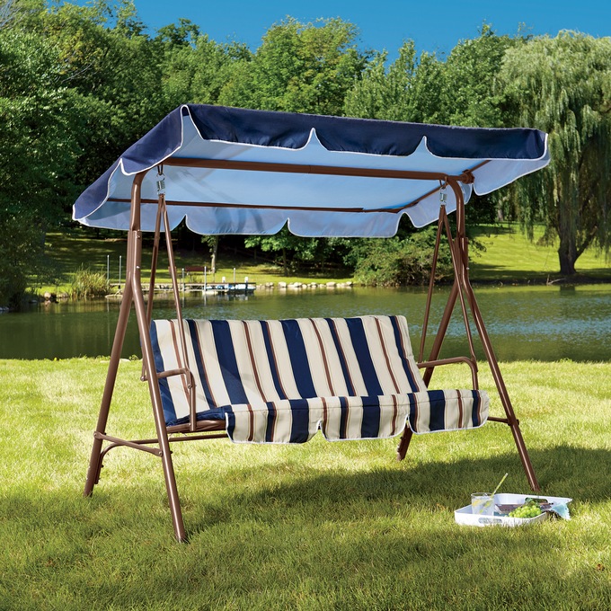 Striped Lawn Swing, , large