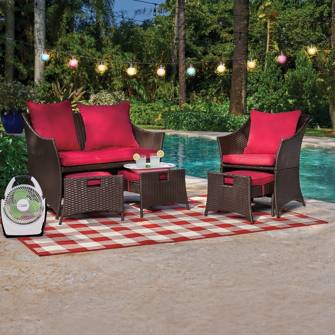 Loveseat with 2 Ottomans, , large