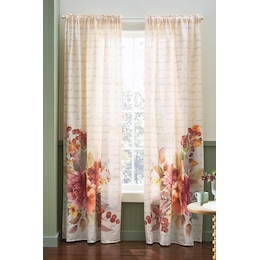 Prairie Blooms Fall Bouquet Curtain Panel Pair, , large