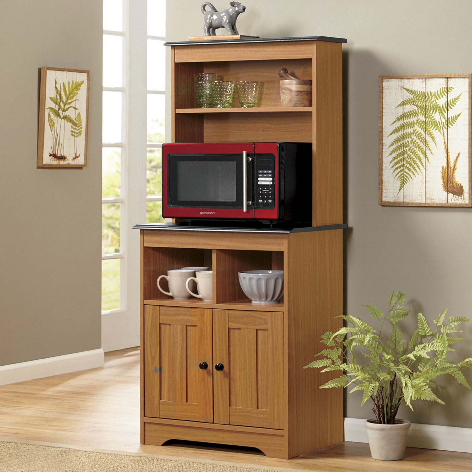 Katie Microwave Stand With Hutch Country Door,Basic Human Outline Drawing