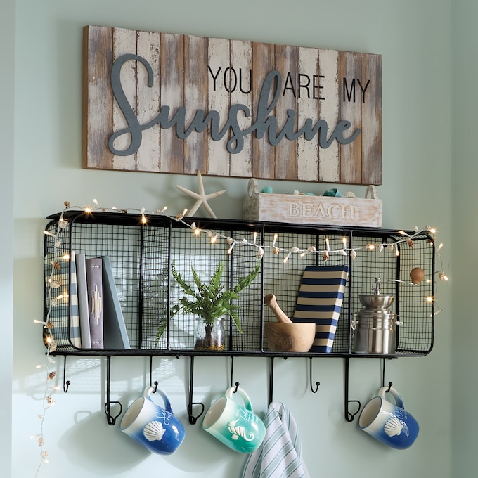 Lit Coastal Seashells Garland, Multi, large