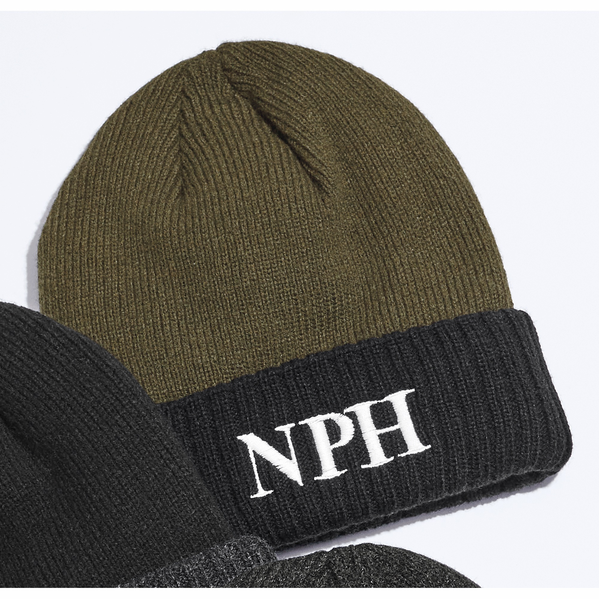 Personalized Mountain Trail Beanie, Olive, large