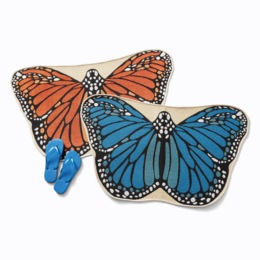 Indoor/Outdoor Butterfly-Shaped Mat - 23" x 39", , large